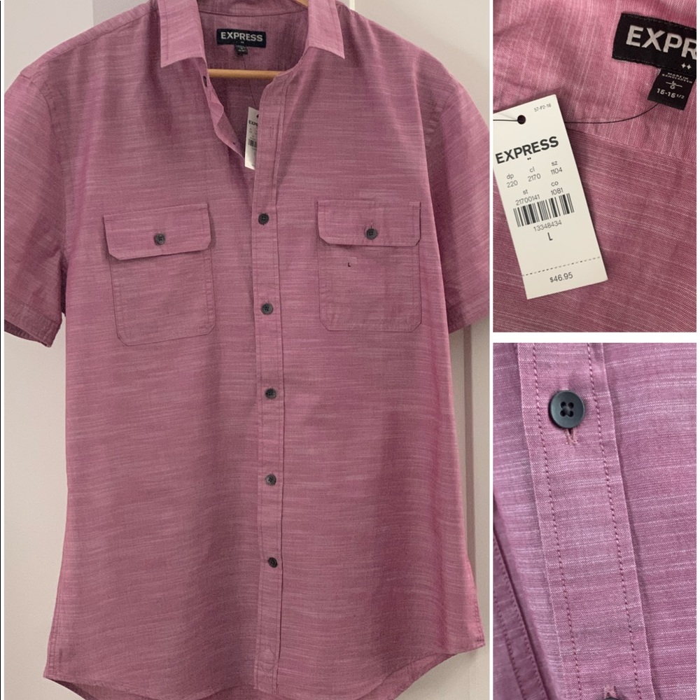 NWT Men’s EXPRESS sz Lg button up shirt sleeve
